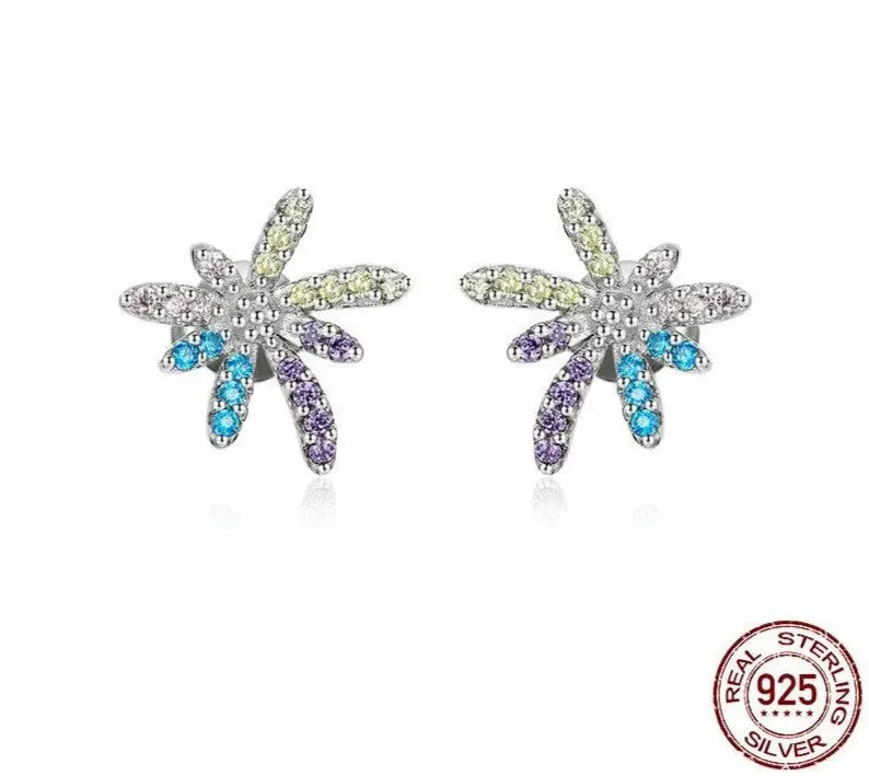 Peony Fireworks Stud Earrings 