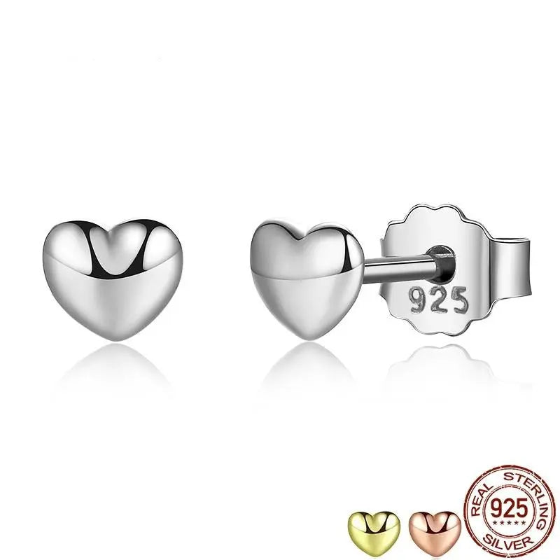Plain Hearts Stud Earrings 
