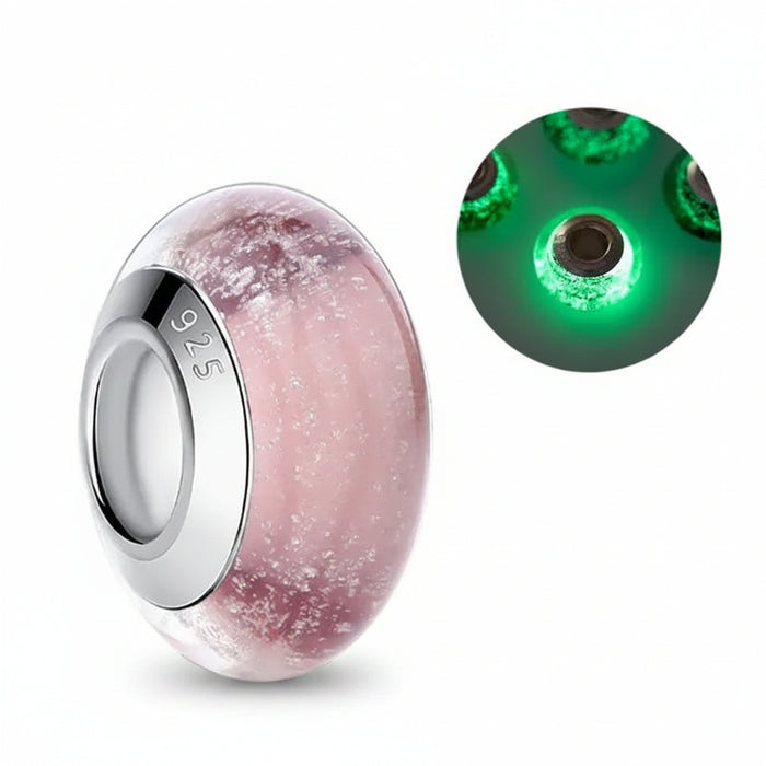 Murano Glass Flower Charm with 925 sterling silver core, fits Pandora bracelet