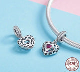 Happiness Heart Pink CZ Charms 