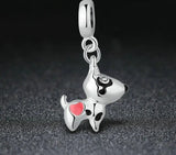 Pink Heart Dog Charms 