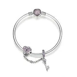 Pink Heart Lock & Key Bracelet