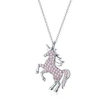 Pink Horse Licorne Necklace 