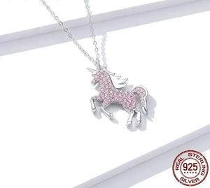 Pink Horse Licorne Necklace 