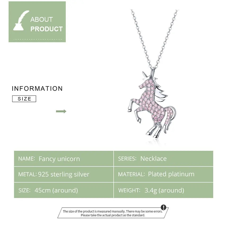 Pink Hors unicorn Necklace 