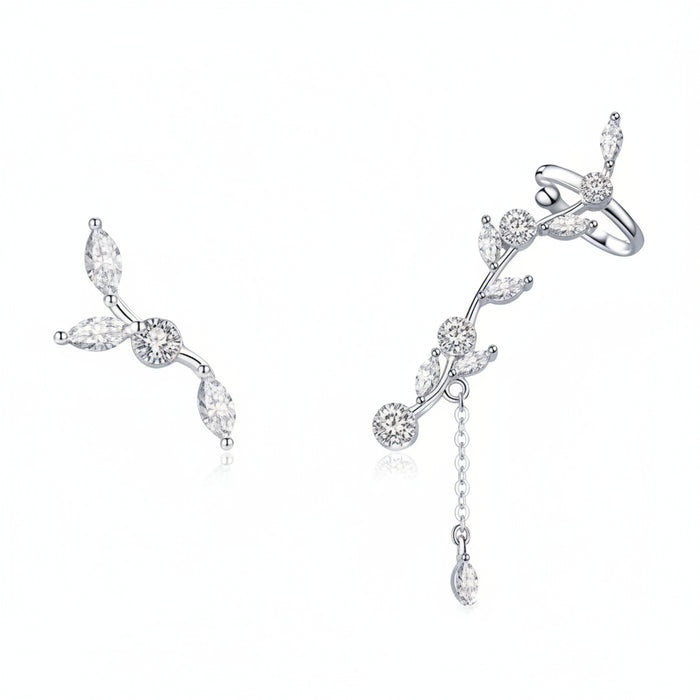 Plum blossom flower earrings in 925 sterling silver