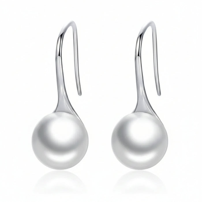 Pearl-style drop earrings in 925 sterling silver - four colours