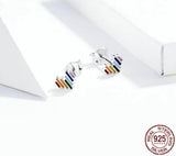 Rainbow Heart Stud Earrings.
