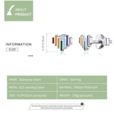 Rainbow Heart Stud Earrings.