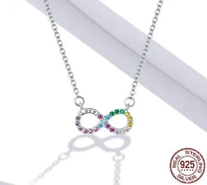 Infinite Love Necklace and Stud Earrings 