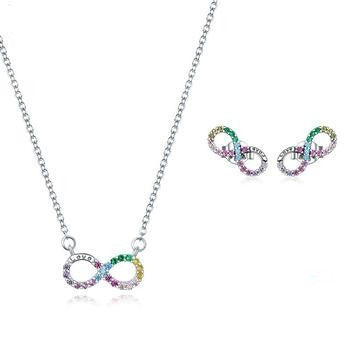 Infinite Love Necklace and Stud Earrings