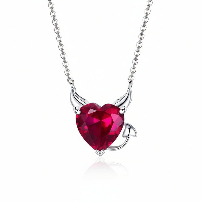 Red heart wing necklace collection in 925 sterling silver - three designs