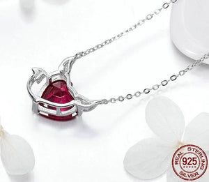 Devil Wings Red CZ Necklaces 