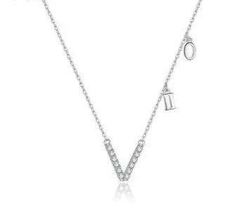 Roman Numerals Plated platinum Necklace 