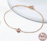 ❤️ Romantic Heart Chain Bracelet – 925 Sterling Silver Dainty Heart Link Bracelet for Women 