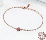 ❤️ Romantic Heart Chain Bracelet – 925 Sterling Silver Dainty Heart Link Bracelet for Women 