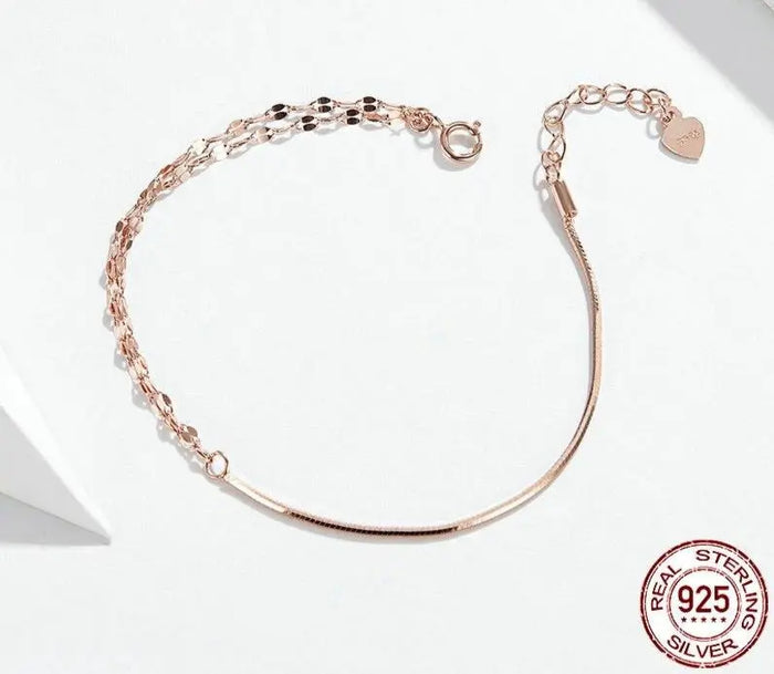 925 silver strand bracelet with cubic zirconia detail