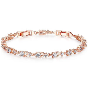 🌹 Rose Gold Chain Link Bracelet – Bold Elegance with a Feminine Sparkle 
