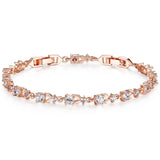 🌹 Rose Gold Chain Link Bracelet – Bold Elegance with a Feminine Sparkle 