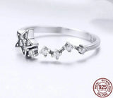 Secret of Stars Ring – 925 Sterling Silver Adjustable Celestial Ring 