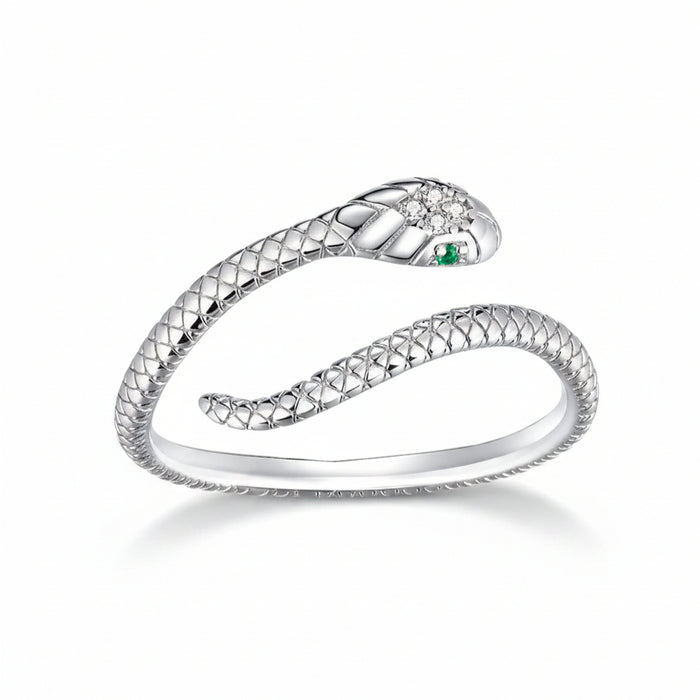 925 Sterling Silver Mystic Serpent ring with green CZ eyes – Jewelry Towns