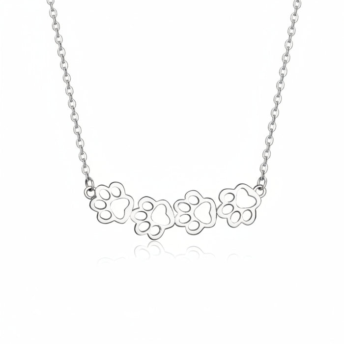 925 sterling silver paw necklace detail