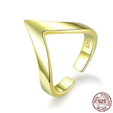 925 Sterling Silver Wave Love Ring – Adjustable Geometric Ring for Women 