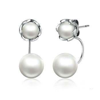 Simulated Pearls Drop Earrings |Earrings|Silver Earrings |Drop Earring