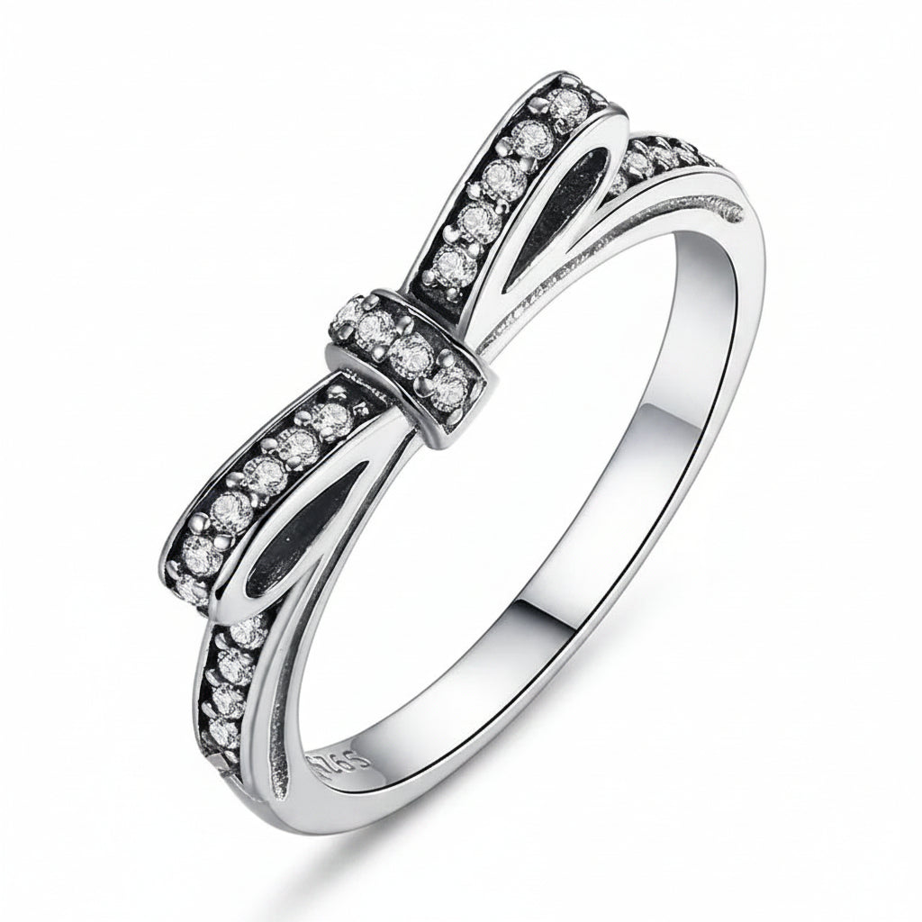 Sparkling Bow Knot Ring 