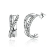 Sparkling Knot Stud Earrings