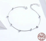 ⭐ 925 Sterling Silver Star Beads Chain Bracelet – Dainty Shine, Celestial Charm 