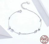 ⭐ 925 Sterling Silver Star Beads Chain Bracelet – Dainty Shine, Celestial Charm 