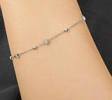 ⭐ 925 Sterling Silver Star Beads Chain Bracelet – Dainty Shine, Celestial Charm 