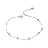 ⭐ 925 Sterling Silver Star Beads Chain Bracelet – Dainty Shine, Celestial Charm 