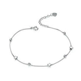 ⭐ 925 Sterling Silver Star Beads Chain Bracelet – Dainty Shine, Celestial Charm 