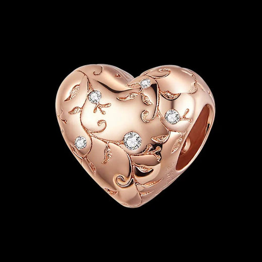 Silver heart charm gift-ready, Pandora compatible love symbol bead
