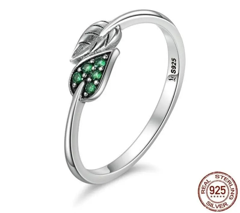 Sterling Silver Leaf Ring – Adjustable Nature-Inspired Jewelry for Women 