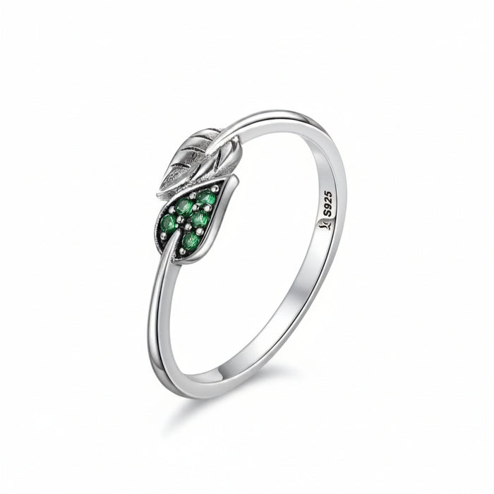 Sterling Silver Leaf Ring – Adjustable Nature-Inspired Jewelry for Women 