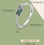 Sterling Silver Leaf Ring – Adjustable Nature-Inspired Jewelry for Women 