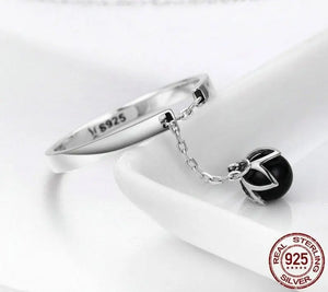 Genuine 925 Sterling Silver Tears of Flowers Dangle Open Ring – Luxury Jewelry for Women 