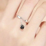 Genuine 925 Sterling Silver Tears of Flowers Dangle Open Ring – Luxury Jewelry for Women 