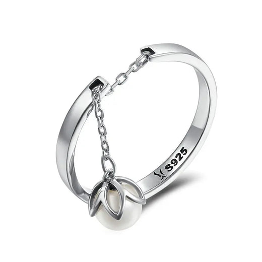 Genuine 925 Sterling Silver Tears of Flowers Dangle Open Ring – Luxury Jewelry for Women 
