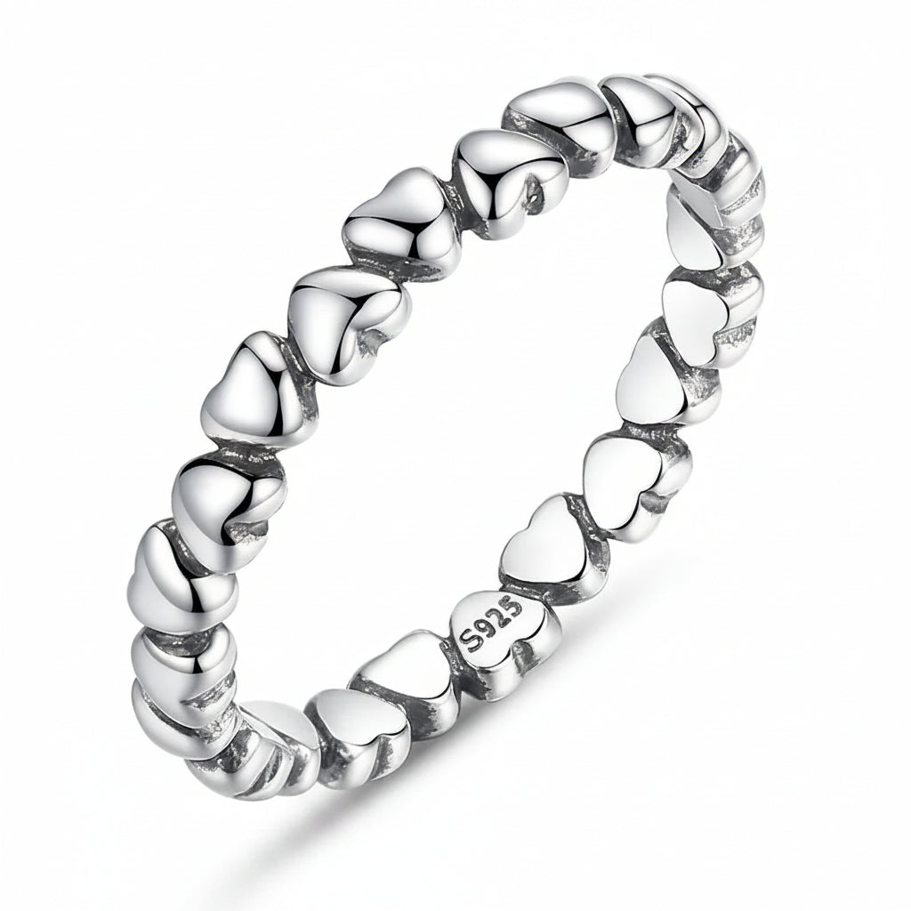 925 Sterling Silver Timeless Heart ring continuous band – Jewelry Towns