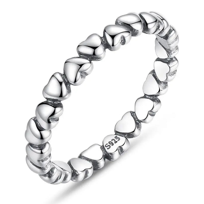 925 Sterling Silver Timeless Heart ring continuous band – Jewelry Towns