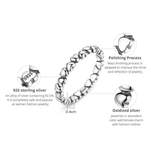Timeless Heart Sterling Silver Ring | Wedding & Anniversary Band 