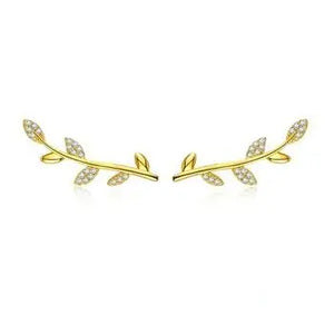 Tree Leaves Gold Color Earrings 
