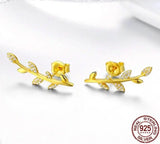 Tree Leaves Gold Color Earrings 