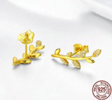 Tree Leaves Gold Color Earrings 