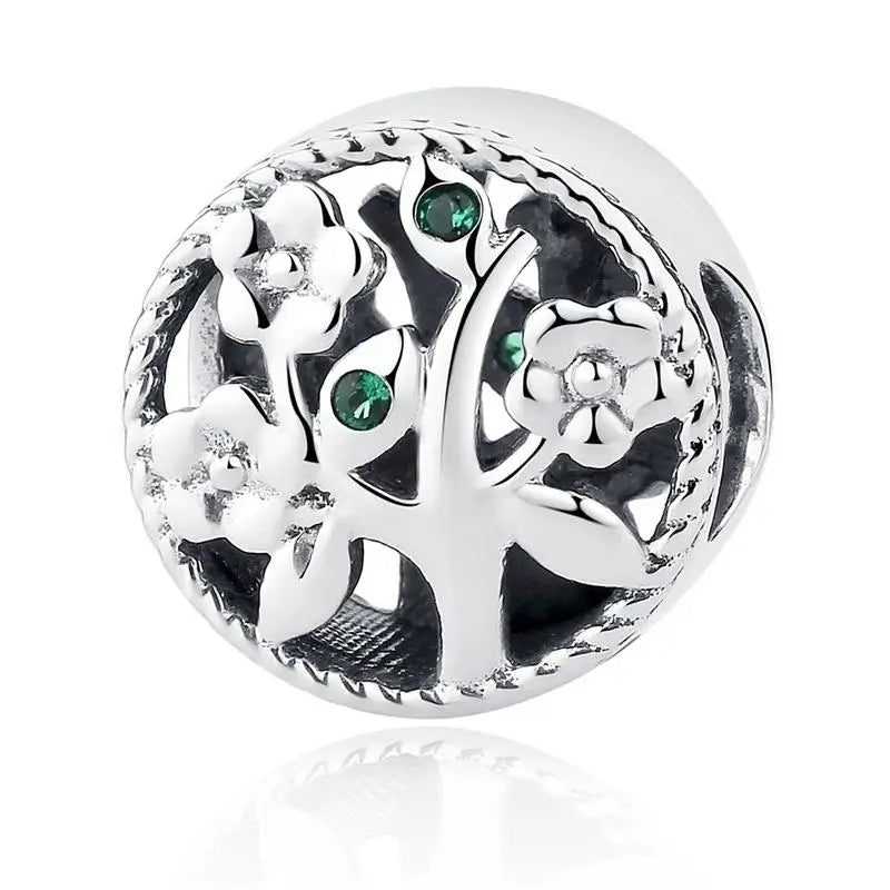 925 Sterling Silver Tree of Life Bead Charm openwork design, fits Pandora bracelet