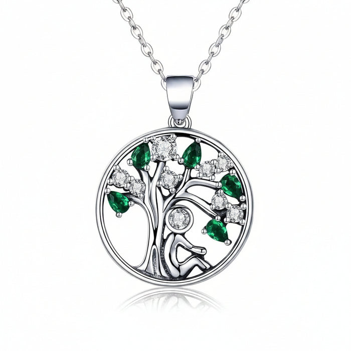 Tree of Life zircon necklace in 925 sterling silver